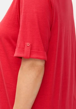 Longshirt mit geschlitztem Ausschnitt