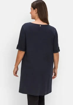 Longshirt mit geschlitztem Ausschnitt