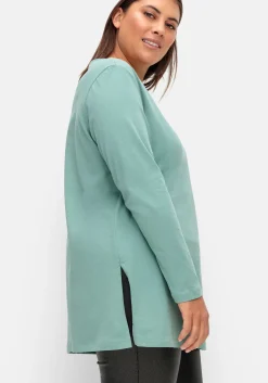 Longshirt mit hohen Seitenschlitzen