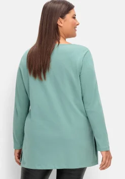 Longshirt mit hohen Seitenschlitzen