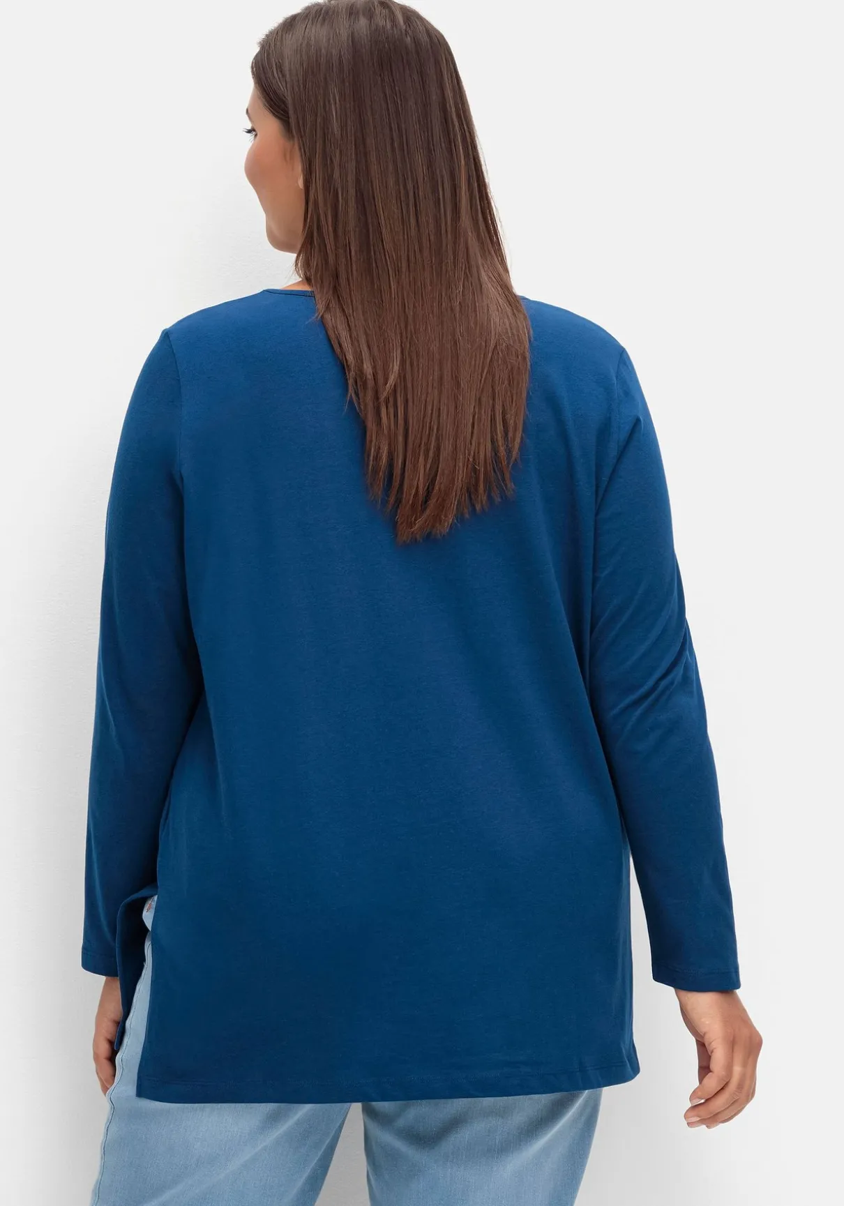 Longshirt mit hohen Seitenschlitzen