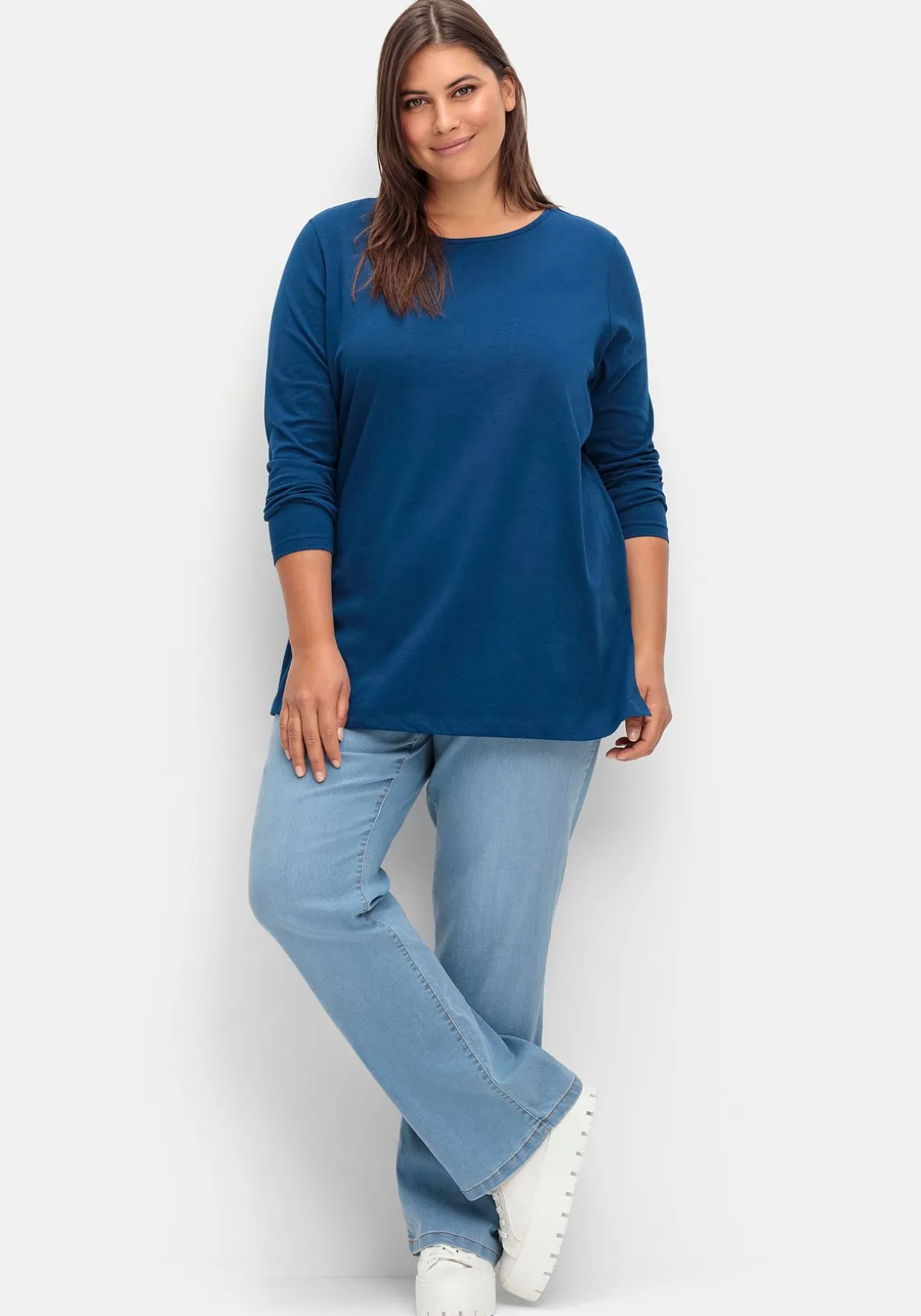 Longshirt mit hohen Seitenschlitzen