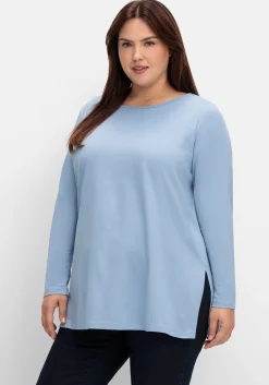 Longshirt mit hohen Seitenschlitzen