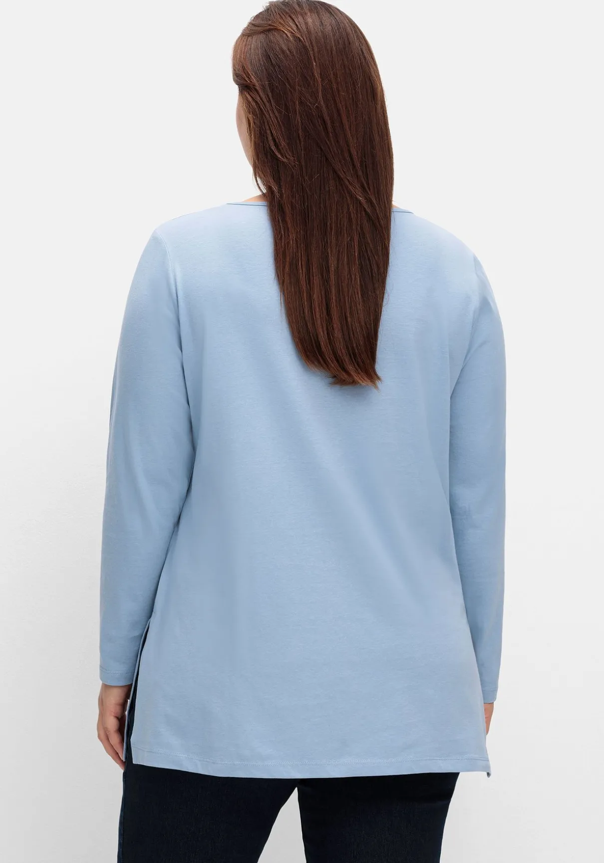 Longshirt mit hohen Seitenschlitzen
