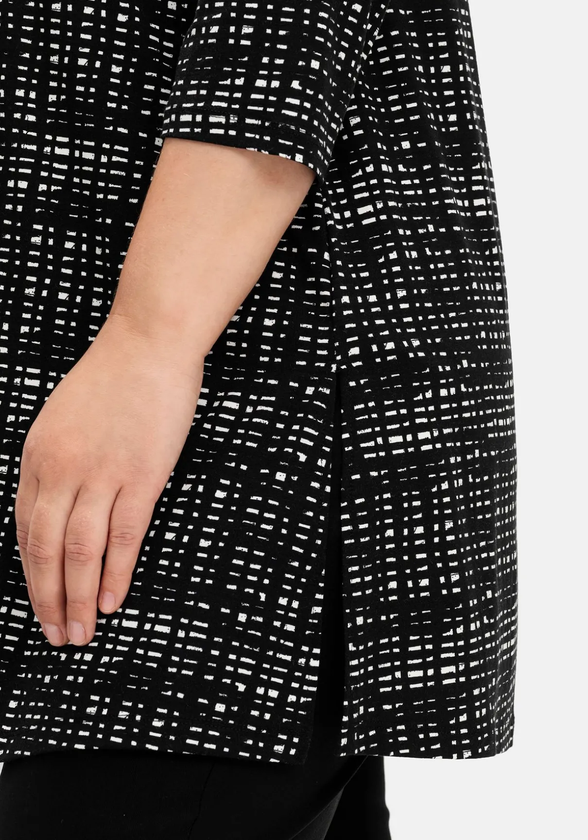 Longshirt mit Print und Wasserfall-Ausschnitt