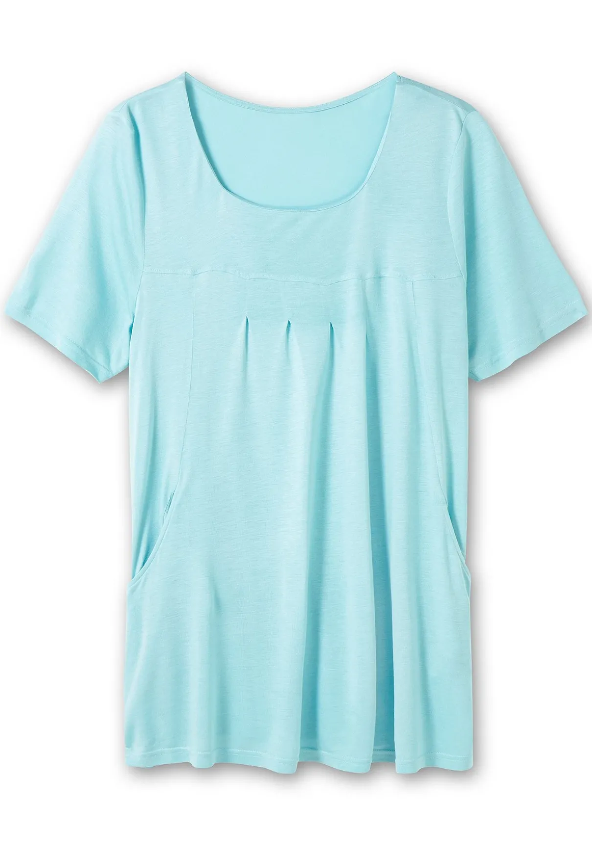 Longshirt mit Taschen und Karreeausschnitt