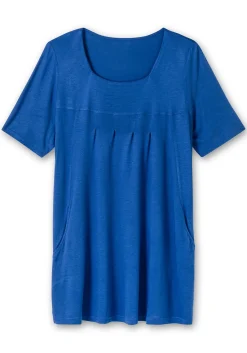 Longshirt mit Taschen und Karreeausschnitt