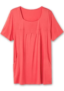 Longshirt mit Taschen und Karreeausschnitt