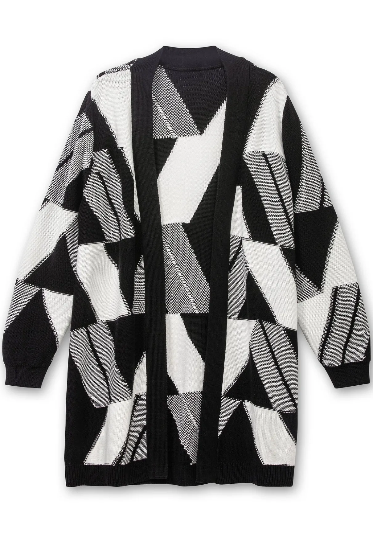 Longstrickjacke mit grafischem Jacquardmuster
