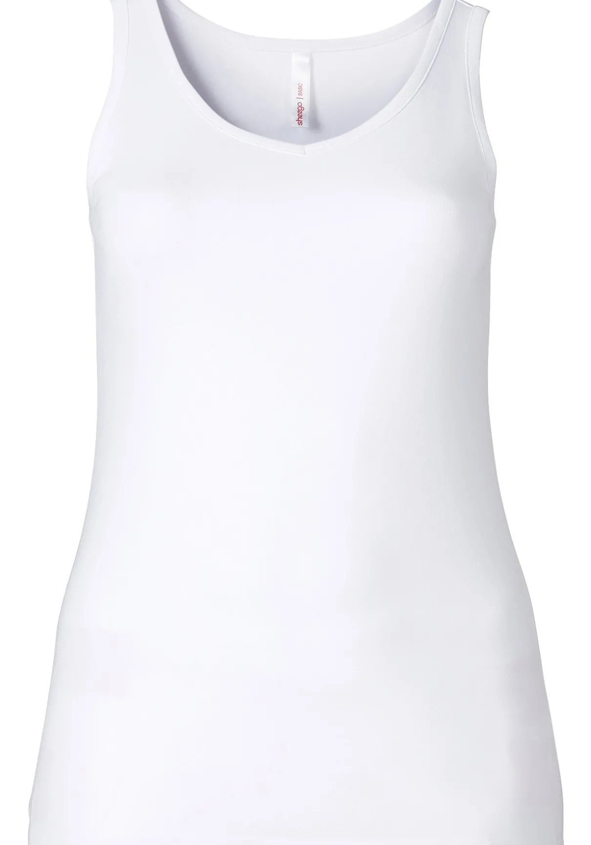 Longtop in Rippqualität, mit weitem Ausschnitt