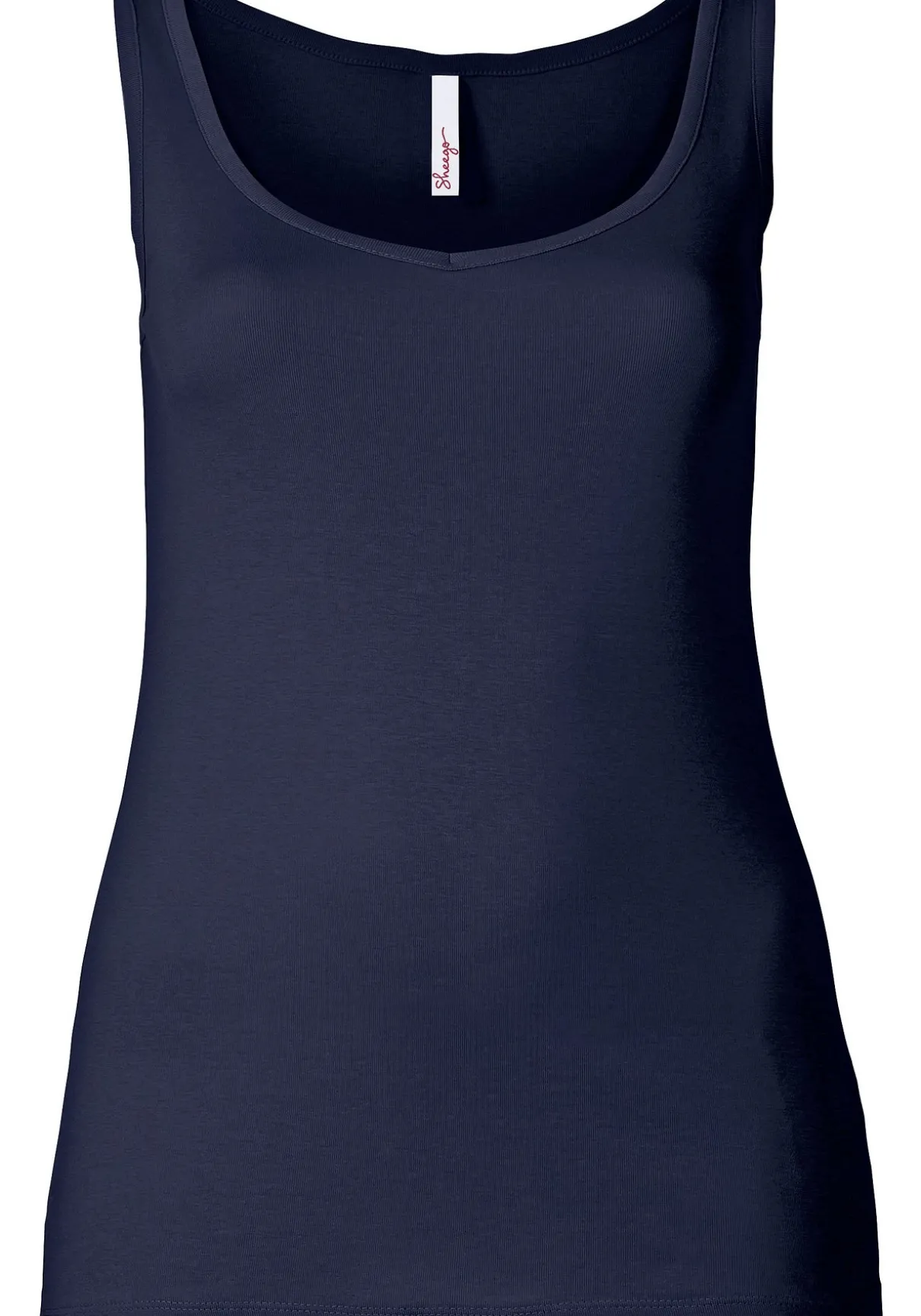 Longtop in Rippqualität, mit weitem Ausschnitt