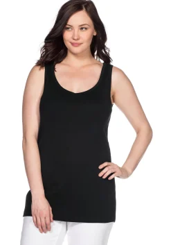 Longtop in Rippqualität, mit weitem Ausschnitt