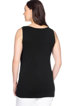 Longtop in Rippqualität, mit weitem Ausschnitt