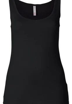 Longtop in Rippqualität, mit weitem Ausschnitt