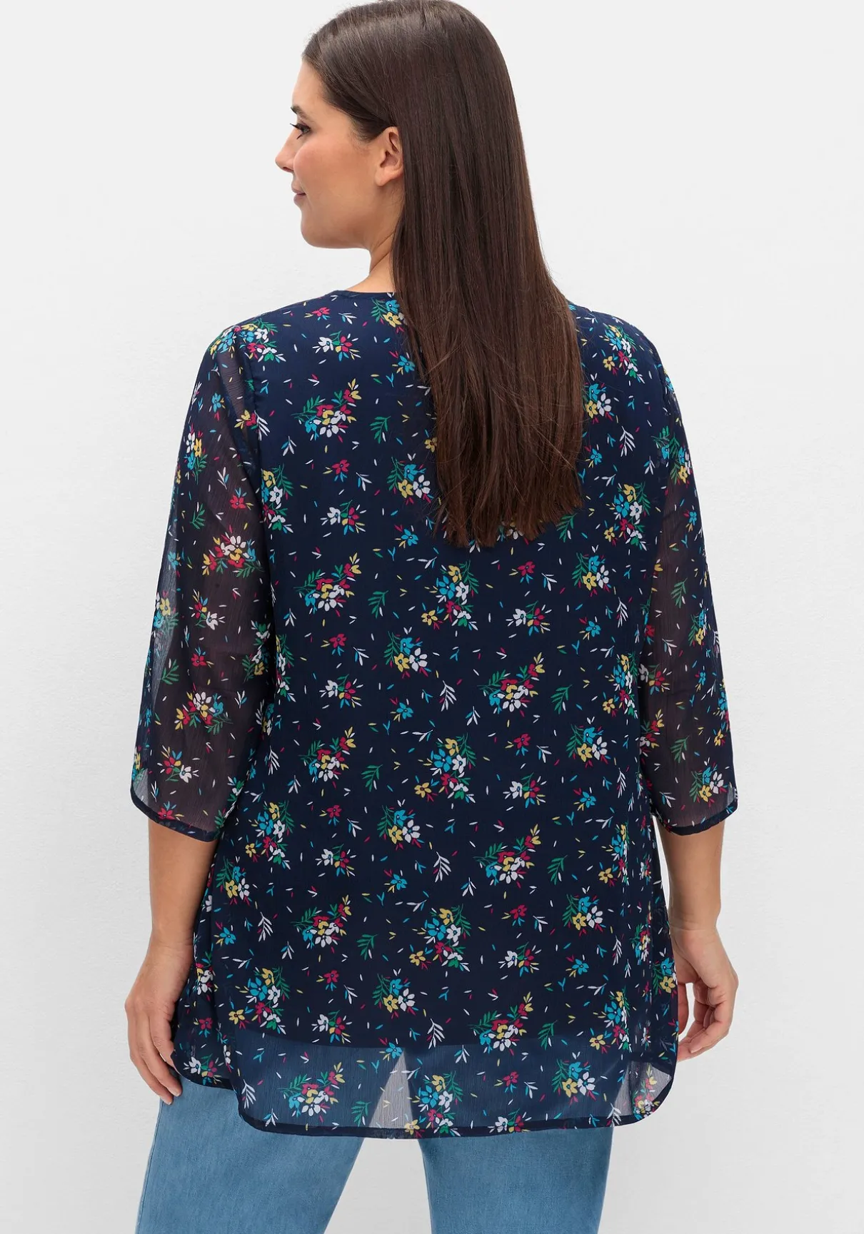 Longtunika im Lagenlook, mit Blumenprint