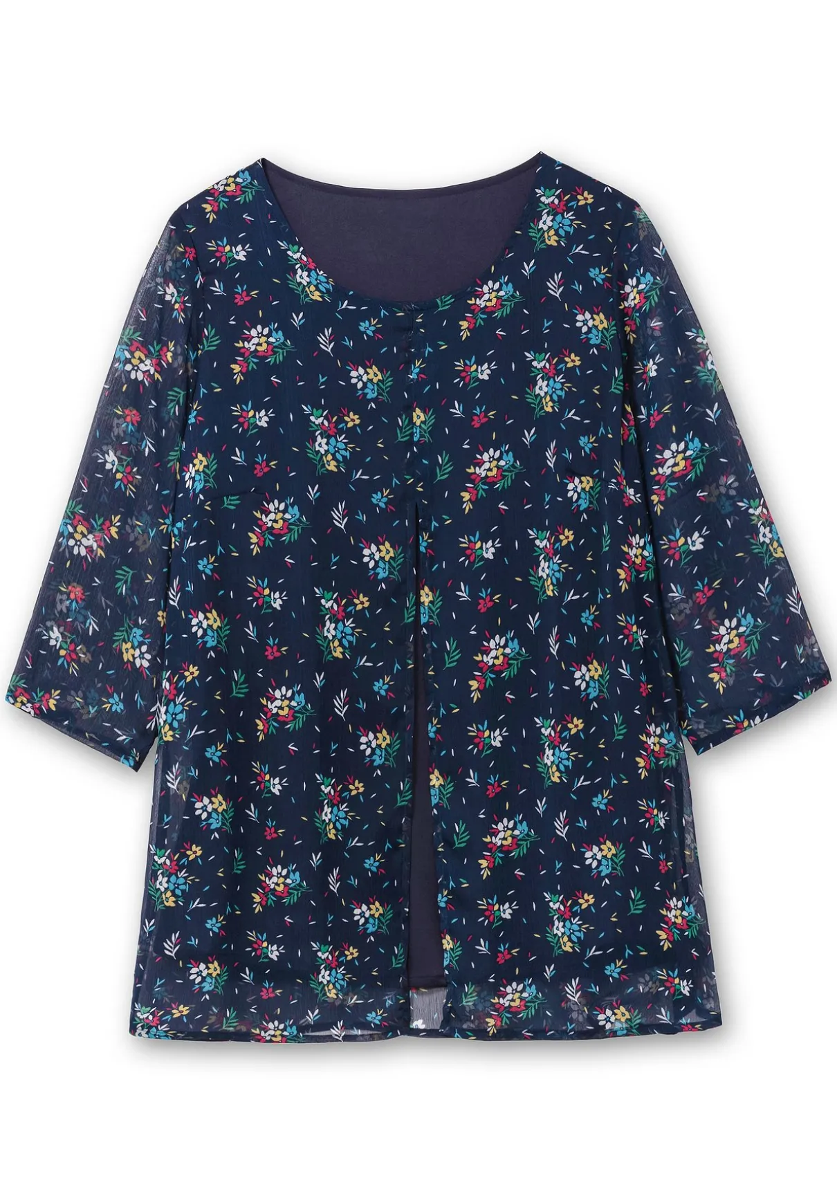 Longtunika im Lagenlook, mit Blumenprint