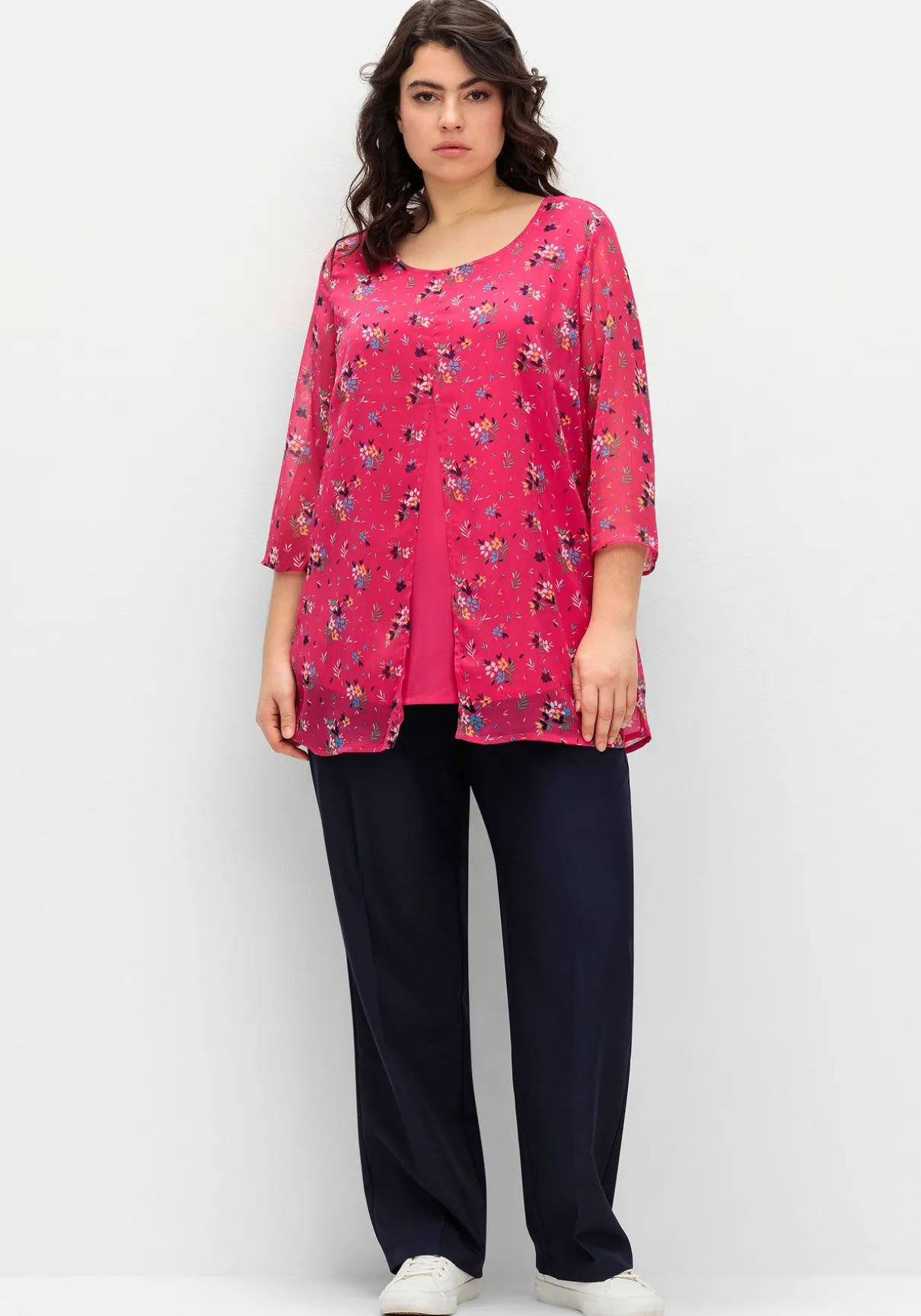 Longtunika im Lagenlook, mit Blumenprint