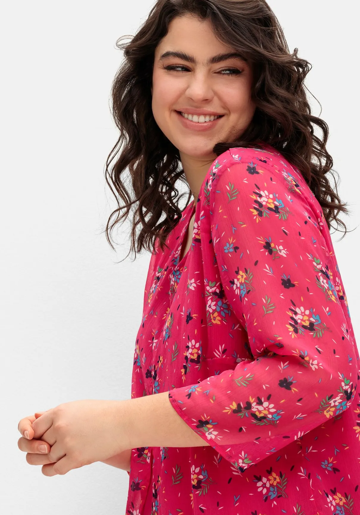 Longtunika im Lagenlook, mit Blumenprint