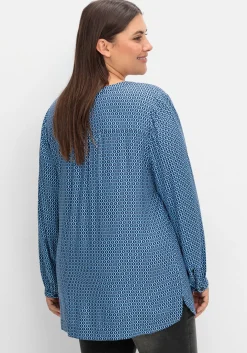 Longtunika mit Minimaldruck und Knopfleiste