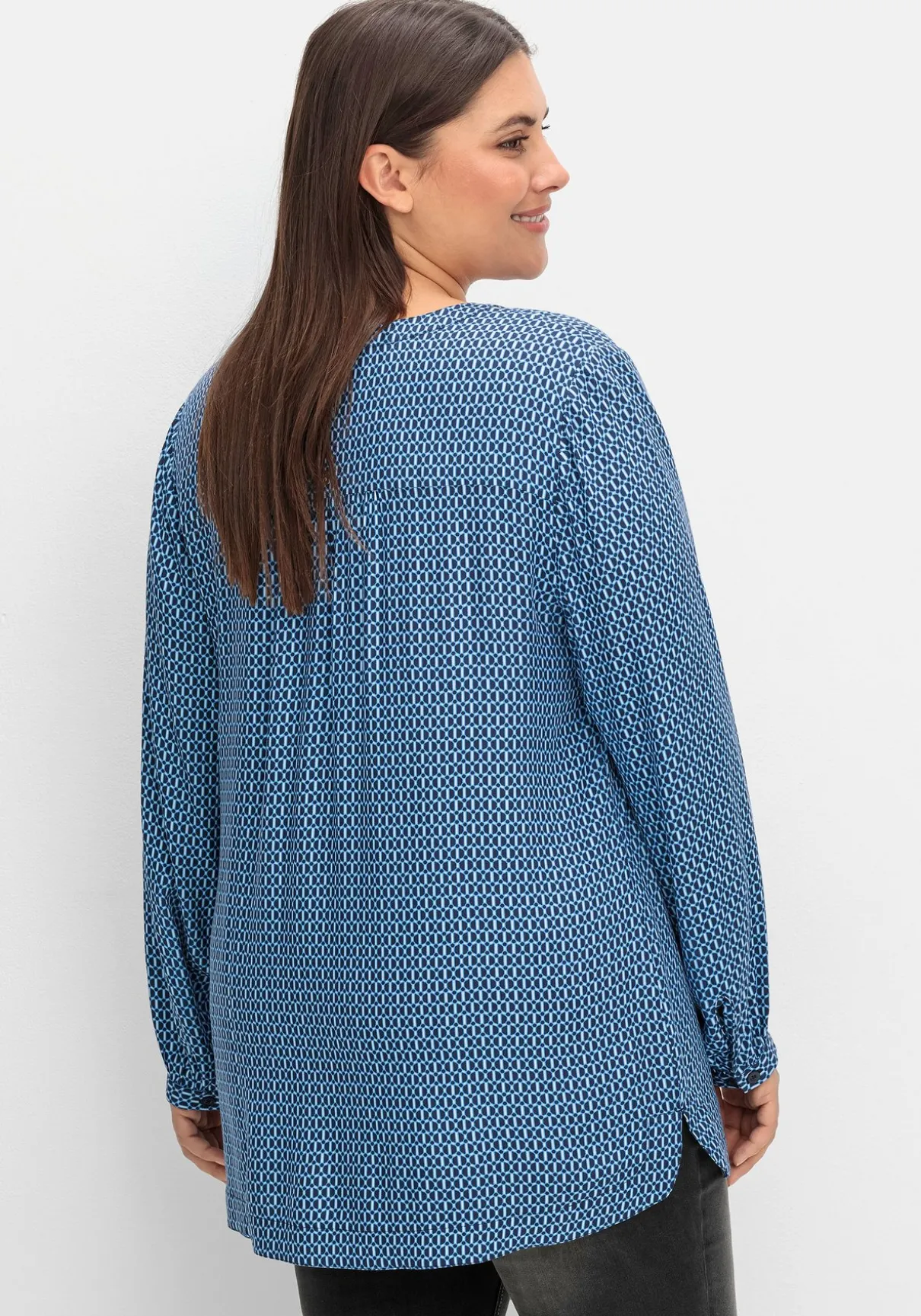 Longtunika mit Minimaldruck und Knopfleiste