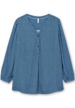 Longtunika mit Minimaldruck und Knopfleiste