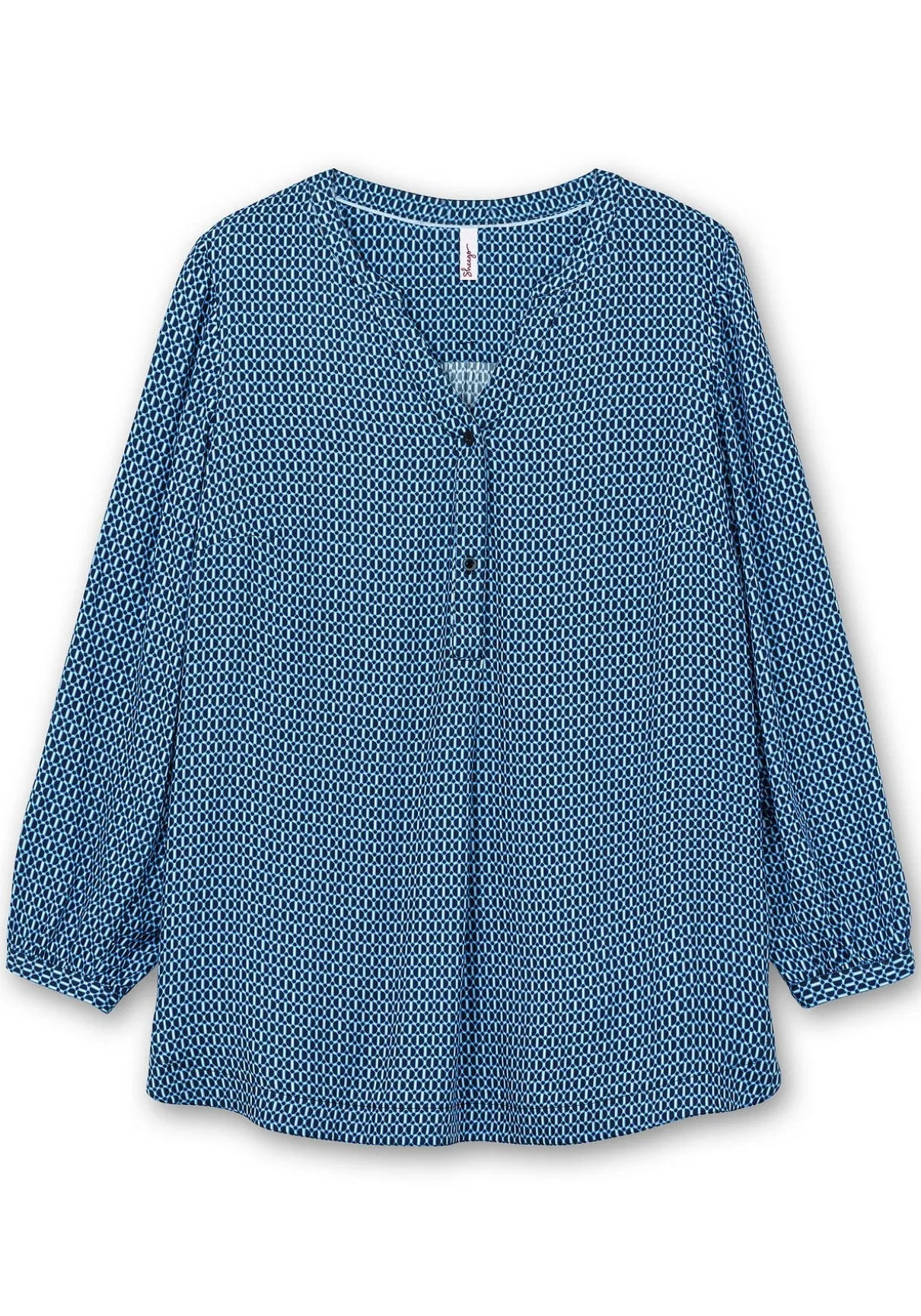 Longtunika mit Minimaldruck und Knopfleiste