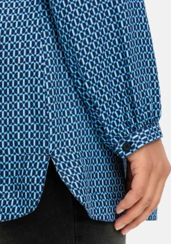 Longtunika mit Minimaldruck und Knopfleiste