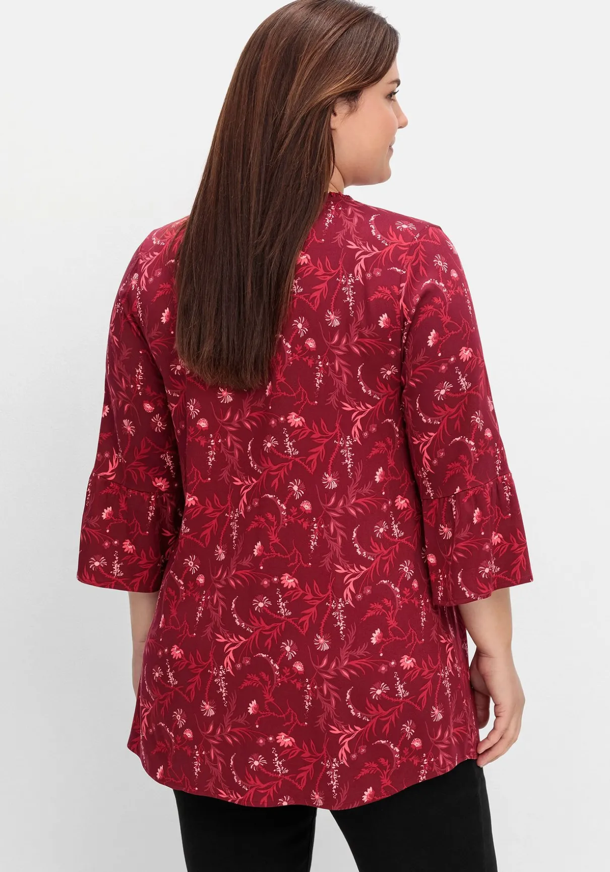 Longtunika mit Volants an den 3/4-Ärmeln