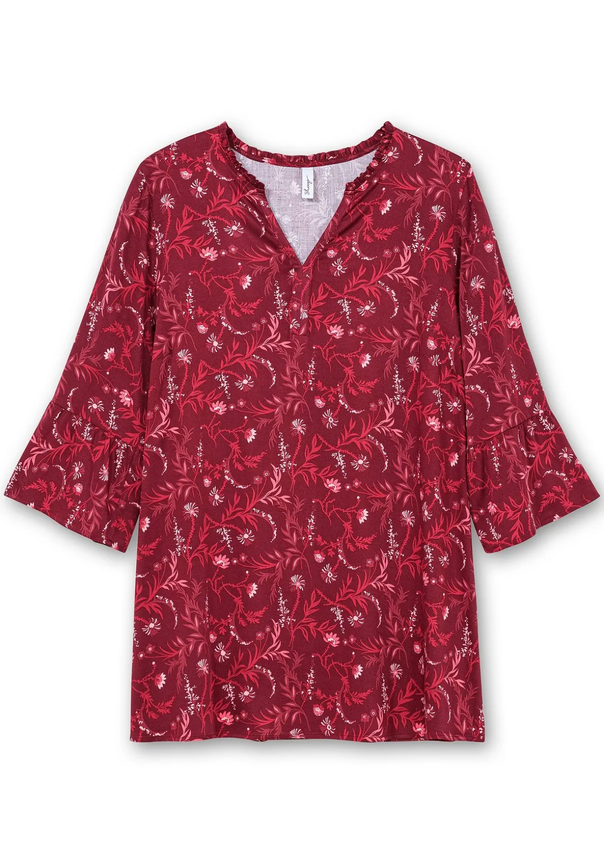 Longtunika mit Volants an den 3/4-Ärmeln