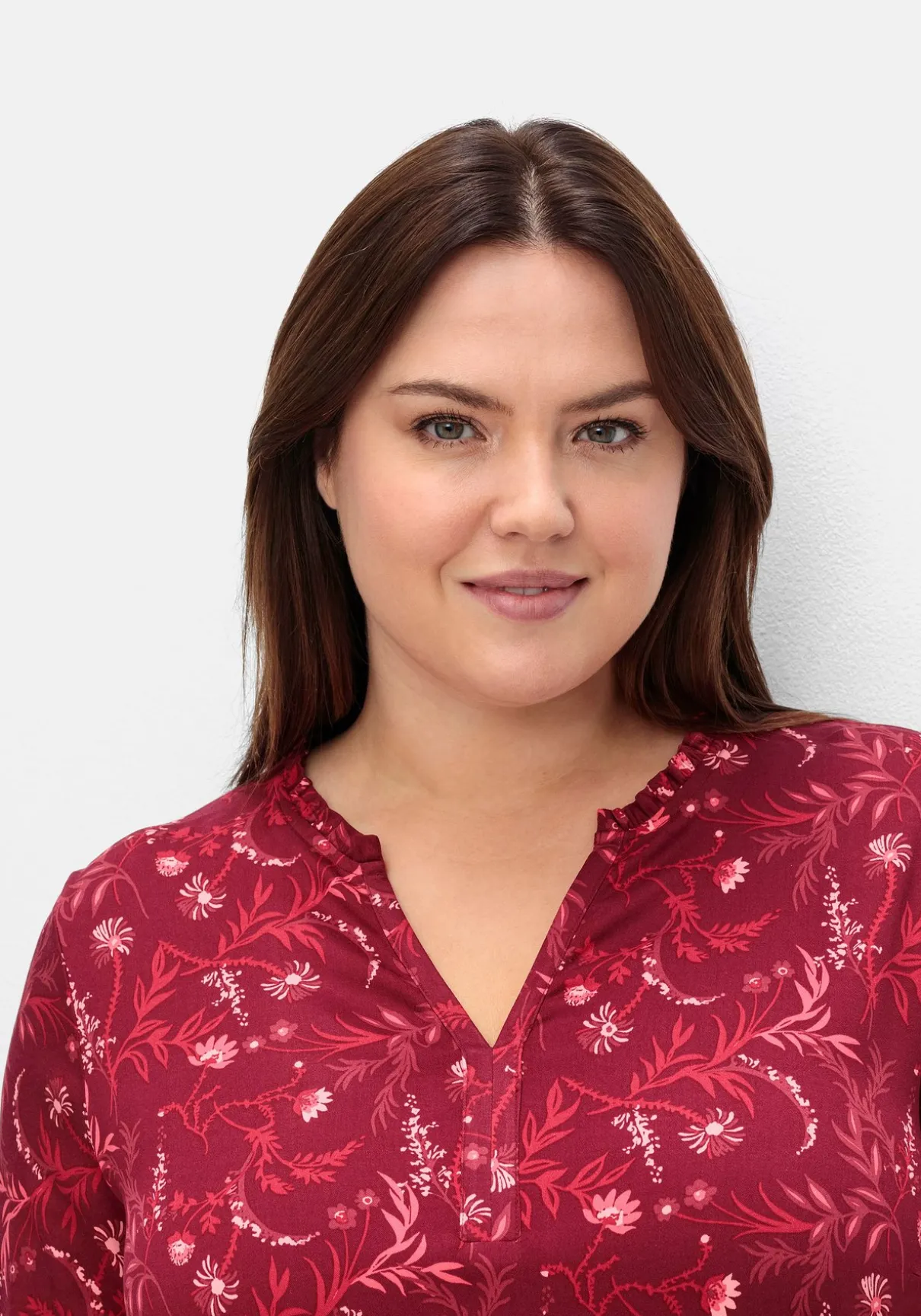 Longtunika mit Volants an den 3/4-Ärmeln