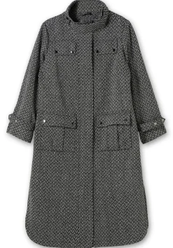 Mantel im Cargo-Stil, mit Stehkragen und Tunnelzug