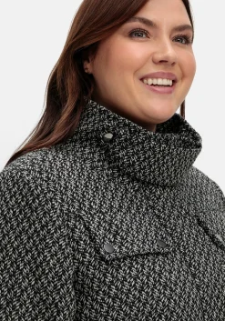 Mantel im Cargo-Stil, mit Stehkragen und Tunnelzug