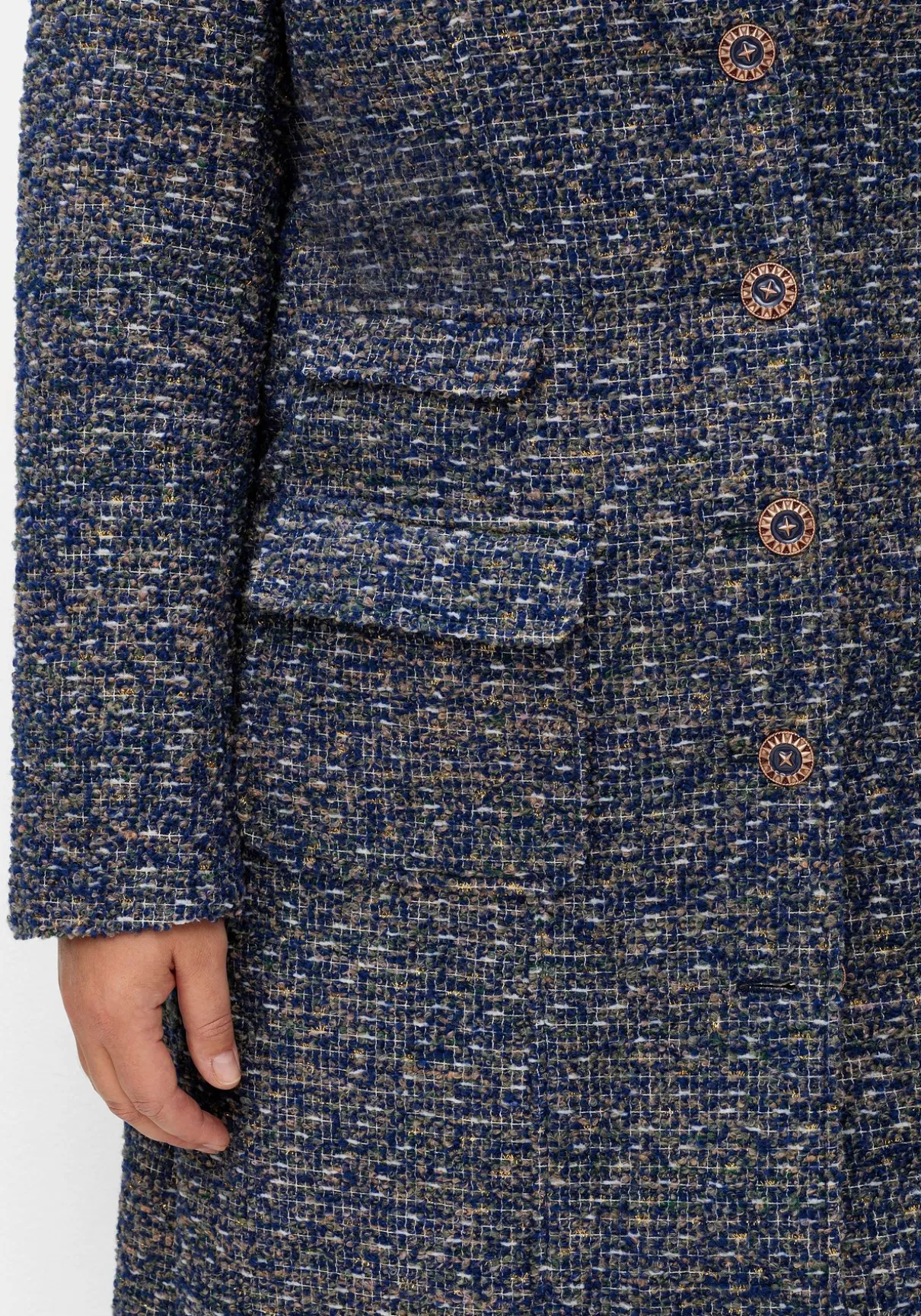 Mantel in Bouclé-Optik, in leicht taillierter Form