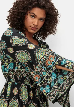 Maxikleid im Boho-Stil, mit Trompetenärmeln