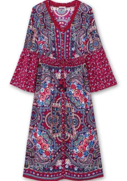 Maxikleid im Boho-Stil, mit Trompetenärmeln