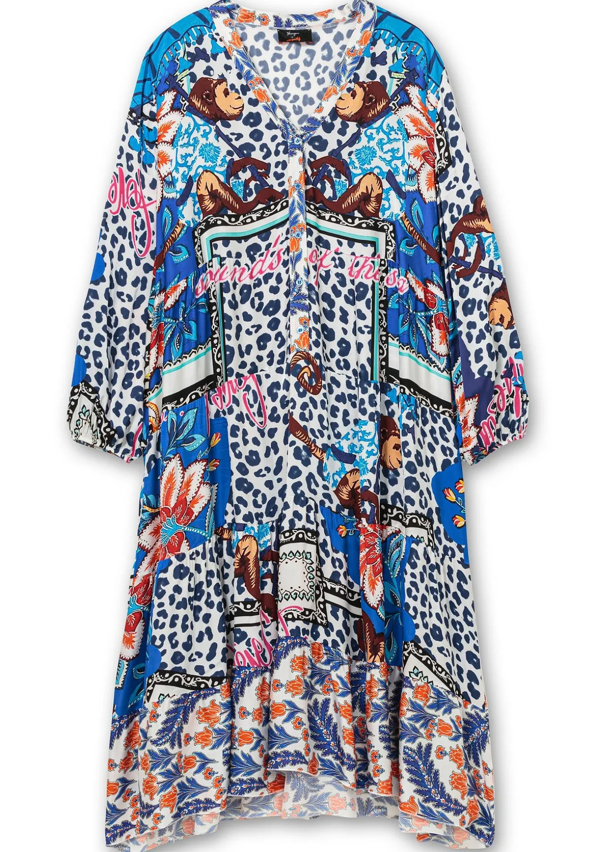 Maxikleid im Mustermix, in Satinqualität