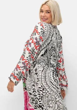 Maxikleid im Mustermix, mit Manschettenärmeln