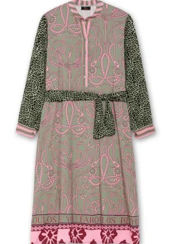 Maxikleid im Mustermix, mit Bindeband