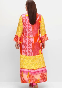 Maxikleid im Mustermix, mit Volants