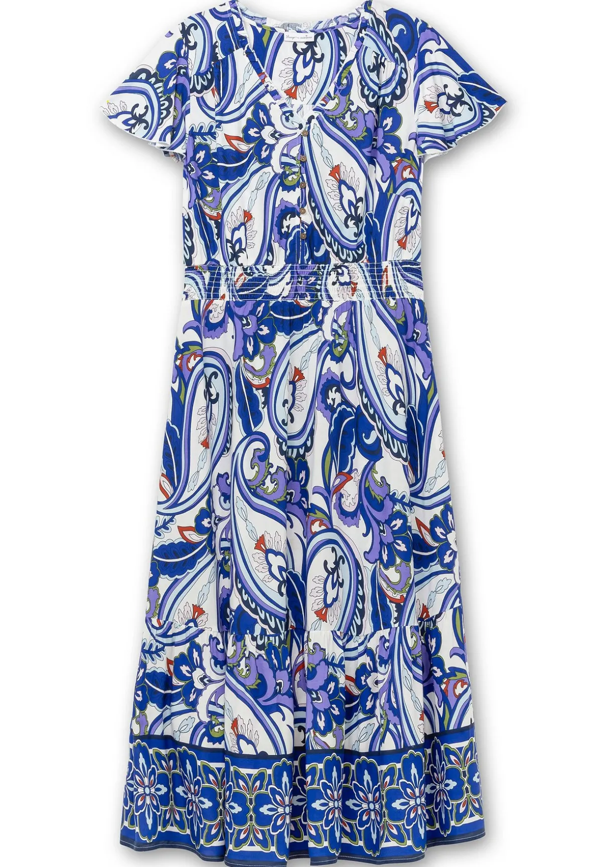 Maxikleid im Paisleymuster, mit Smokbund