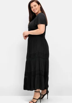 Maxikleid in Wickeloptik, mit Stufenvolant