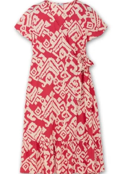 Maxikleid in Wickeloptik, mit Grafikprint