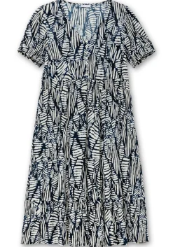 Maxikleid mit Grafikprint und Volantsaum