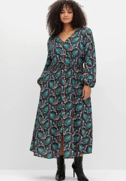 Maxikleid mit Paisleyprint und Taillen-Smokbund