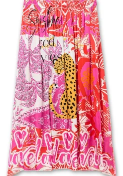 Maxirock im Mustermix, aus Viskose-Satin