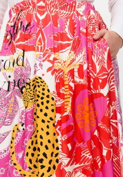 Maxirock im Mustermix, aus Viskose-Satin