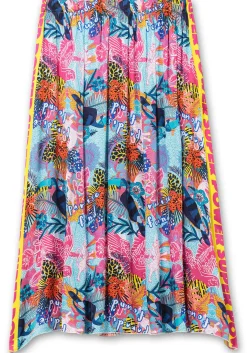 Maxirock im Mustermix, aus Viskose-Satin