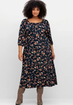 Midikleid aus Jersey, mit Blumendruck