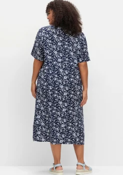 Midikleid aus Viskose, mit Blümchenprint