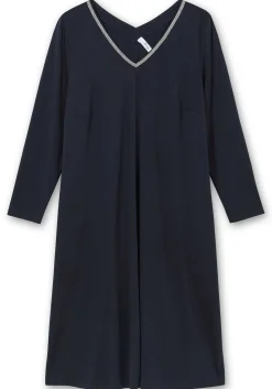 Midikleid in A-Linie, mit Perlendeko am Ausschnitt